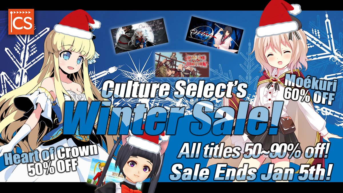 culture_select's tweet photo. [50~90% off!] The holidays are upon us!!! Warm up this Winter Sale with some comfy anime games from Culture Select! Ends Jan 5th~ #hocpc #SteamWinterSale https://t.co/FXPAcKtnDK https://t.co/lFDIINNZ75
