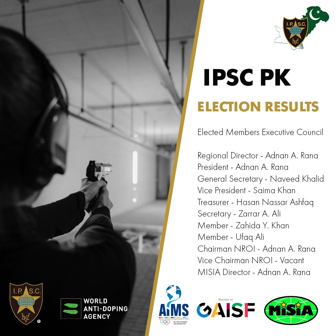 IPSCPk's tweet image. IPSC PK - Election Results

#ipsc #uspsa #ipscyouth #IPSCPakistan #ipscshooting #practicalshooting #shootingsports #SportsShooter #MISIA #GAISF #AIMS #IPSCWorld