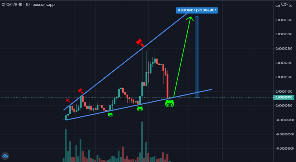 BigBagGoblin's tweet image. TA:

$OPCAT being dropped to the most logical spot on the chart 📈

Look at the 3 hammers above, we've now arrived at the 3rd cat 🏹

This is where the largest pump will start on the chart 🎯

Paper hands will get rekt, AGAIN

$mcc $mong $kiba $spell $mana $sand $pyr $ufo #cheems