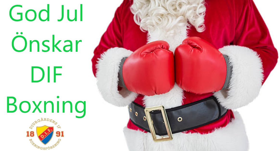 difboxning's tweet photo. Djurgårdens Boxning önskar alla medlemmar, ledare och aktiva boxare en God Jul.

Vi håller stängt 24-26 december men ses igen på måndag den 27 december i lokalen och fajtas som vanligt. https://t.co/FBBCTdvX8V