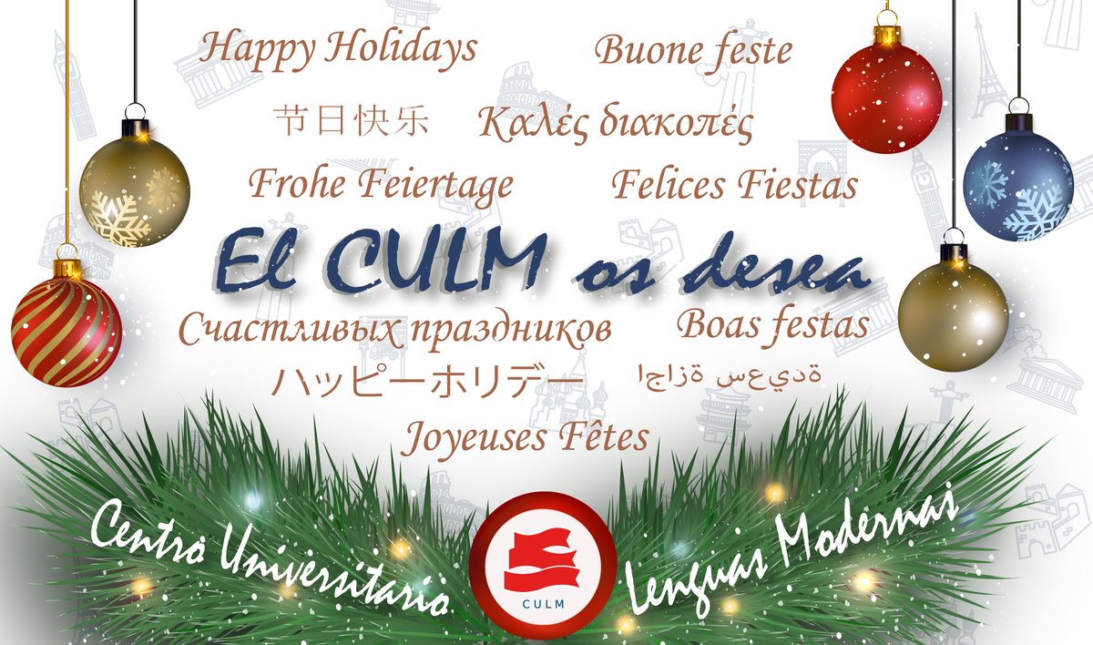 CULMUZ's tweet photo. El Centro Universitario de Lenguas Modernas os desea ¡FELICES FIESTAS! #CULM #Unizar https://t.co/TKh778oluJ