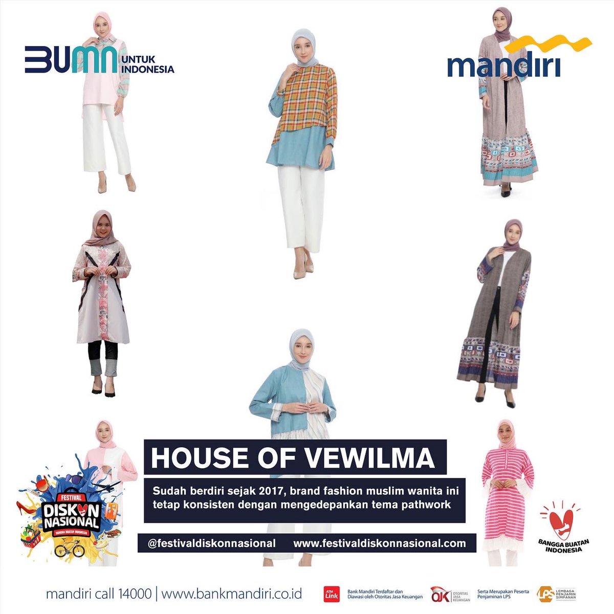 FestivalDiskon's tweet photo. Brand-brand ini merupakan brand hijab lokal yang berkualitas tinggi, lho! Cocok banget buat kamu yang sering memakai hijab dan tetap mau tampil keren dan cantik. https://t.co/N3GJJe75JG