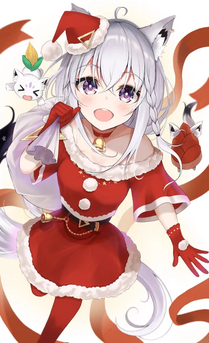 白上サンタのお通りじゃい!! #絵フブキ 