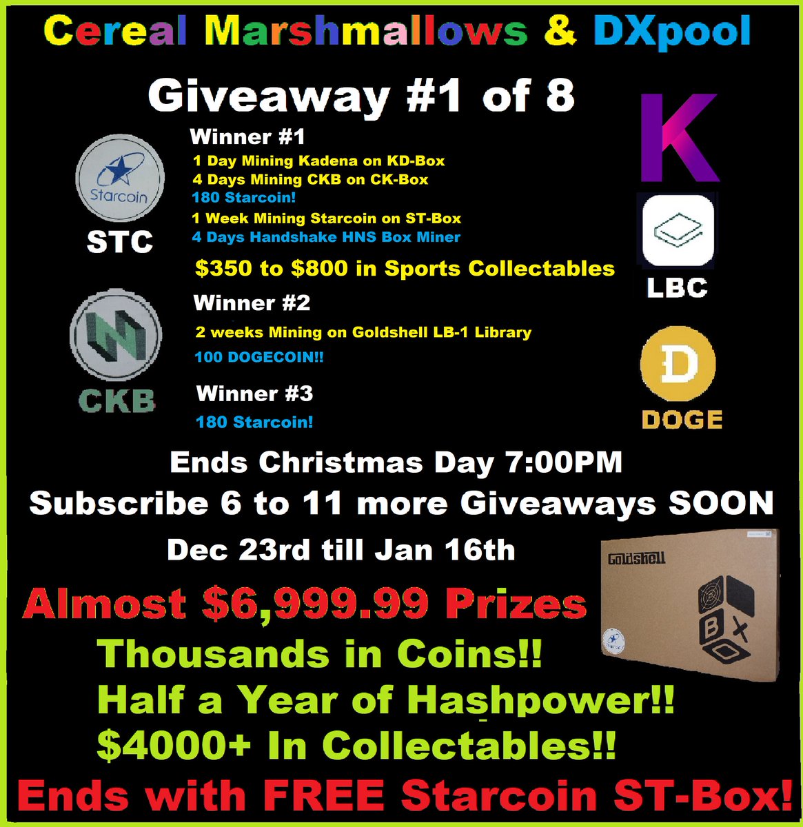 1ownercarguy's tweet photo. HUGE #STC #KDA #CKB #DOGE #LBC &amp; #collectables Giveaway kicks off Thursday 10:30AM Too tired tonight

Thousands of #coin 

6  Months of #hashpower Almost $6,999.99 in Prizes! 
@StarcoinSTC #mining #crypto #cryptocurrency #free #giveaway #BTC @kadena_io @NervosNetwork @dogecoin https://t.co/vGXUUrXcqO