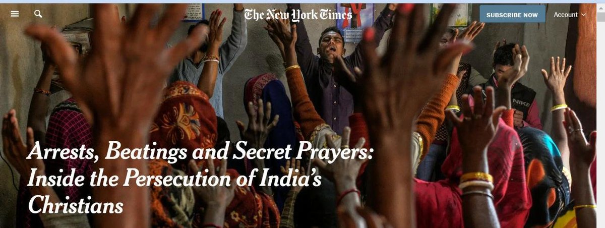 LegalLro's tweet photo. NYT ranted against LRO!
Report titling "Arrests, Beatings and Secret Prayers: Inside the Persecution of India’s Christians" says, "An organization called Legal Rights Observatory, starving them of funds and shutting many down"
Thanks NYT for giving details of #ConversionMafia https://t.co/geghgJT4Uh