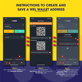 WelupsA's tweet photo. Welups Wallet link:
IOS: https://t.co/4pnNmMDDMW
Android: https://t.co/FhOiK7rHSk

Steps 
1.Generate account
2.Copy and Paste Wallet address and PRIVATE KEY somewhere very secure and accessible eg google docs.
3. Connect your account.

Remember to keep your private key secure. https://t.co/dwP2wvmmad