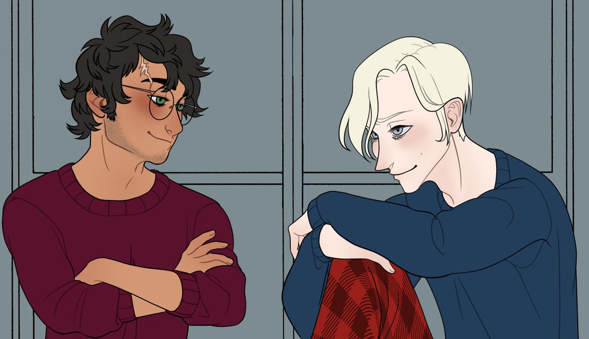 okay_sky_'s tweet photo. draws for the first time in ages and yes i am still riding high on the #drarry train fUCk https://t.co/9ifsmfNIKy