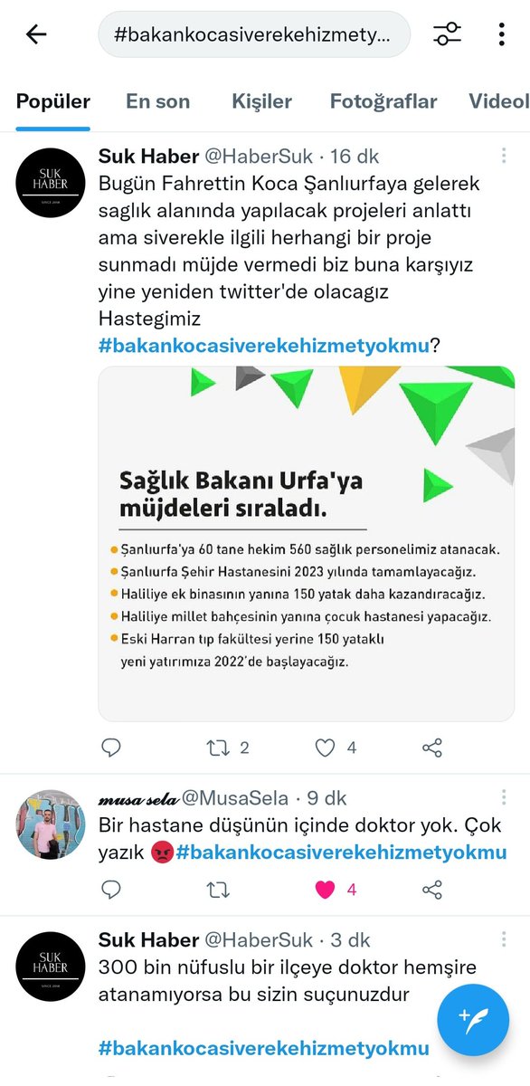 HaberSuk's tweet photo. @AtiKdry50 @distile_su33 Arkadaşlar hastege destek olalım siverek'e hizmet yok lütfen destek olalım
Hastegimiz: 👇
bakankocasiverekehizmetyokmu https://t.co/q3OdtoE8JP