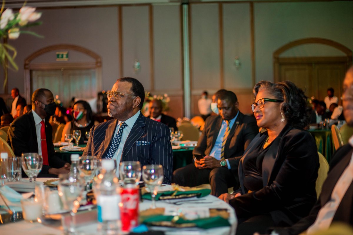 NWANamibia's tweet photo. We would like to thank President H.E Hage Geingob and First Lady Monica Geingos for gracing us with their presence at the #NWAFundraisingGala #PNWA 
📸 Leo Viitch https://t.co/MHbLp8iGjC