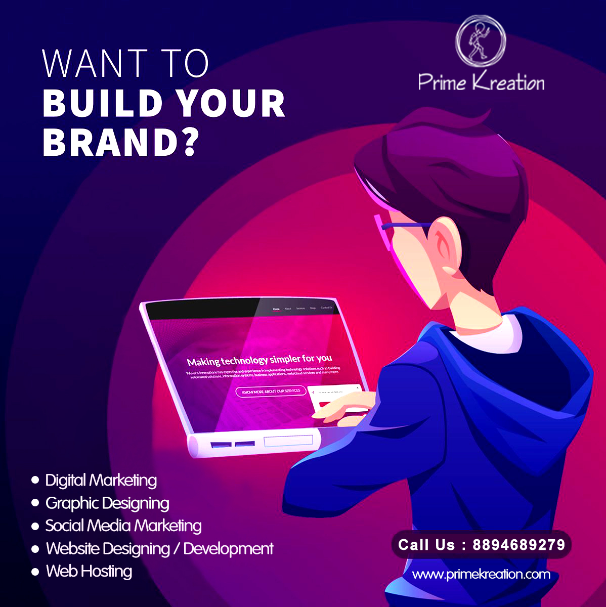 Primekreation's tweet photo. Brand Building should be your prime focus to stay in the market for a longer time.
Our Featured Services:
#WebDevelopment
#WebHosting
#ContentMarketing
#DigitalMarketing
#GraphicDesigning
#WebsiteDesigning
https://t.co/XwabBLpMeq
Contact us: 8894689279 https://t.co/lGEStuMsCw
