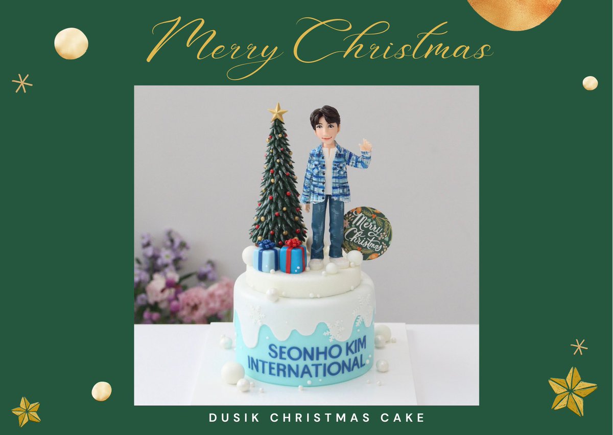 SeonhokimIntl's tweet photo. Dusik Christmas Themed Cake ๐
#KimSeonHo #๊น์ ํธ #SHKIntlProject https://t.co/UbXjdAbo7H