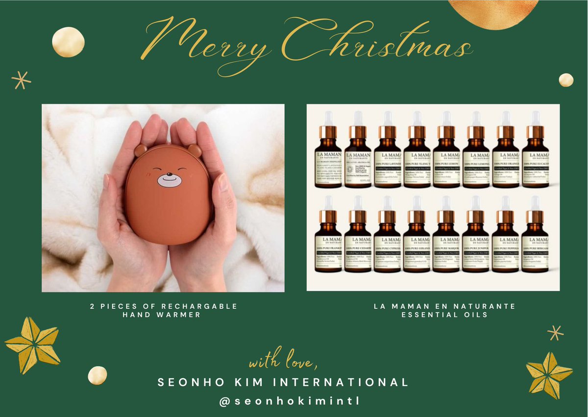 SeonhokimIntl's tweet photo. โจ Rechargable Hand Warmer
โจ La Maman En Naturante Essential Oils
โจKlimt Kiss Cuvee Brut Wine
โจ Cheong Kwanjang's Red Ginseng
#KimSeonHo #๊น์ ํธ #SHKIntlProject https://t.co/UTI0GHQXee