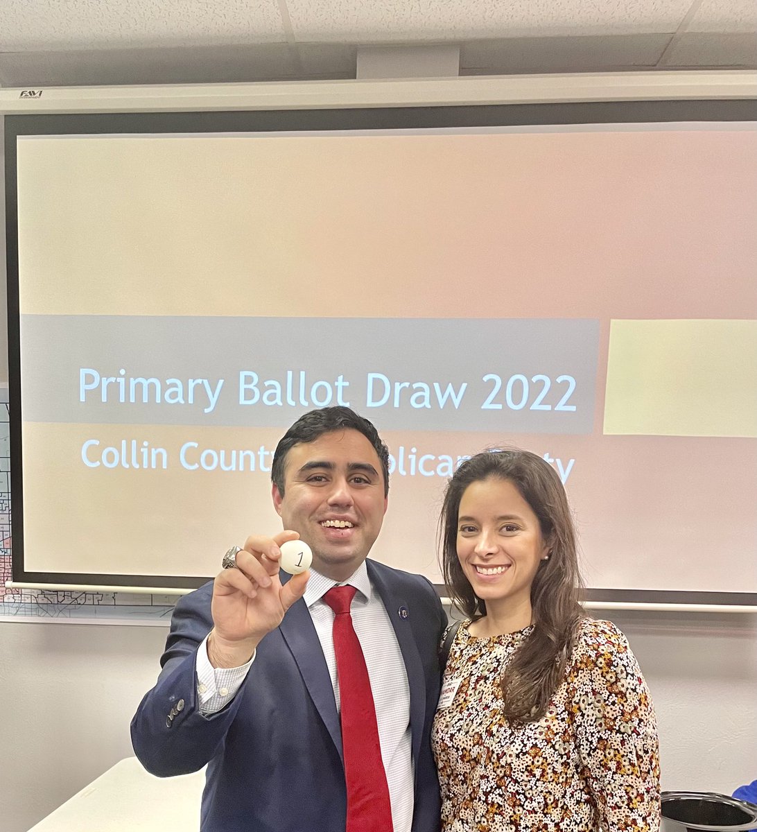 BradNamdar's tweet photo. What an honor & privilege it was for me to be in my hometown, Plano, Texas - at the @CollinGOP candidate ballot drawing where I drew my ballot placement and got #1! @DallasGOP @DentonCountyGOP @NRCC @CCYRTX @TexasYRs #Texas #HomeTown #planotx #collingop #2022Midterms #USA #Texas https://t.co/HhyCymZeWP
