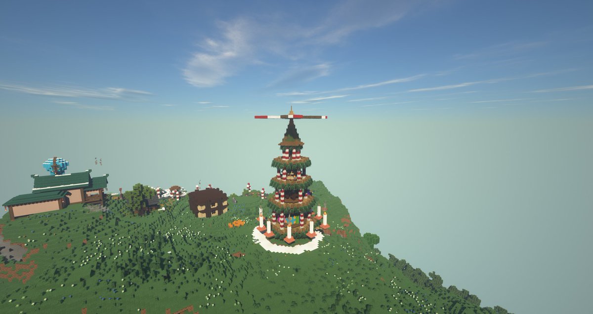 Shortrange16's tweet photo. This took some time to build, but it's working out better than I thought it would !! Almost Christmas !!  @PleasantSMP https://t.co/Hv91N3Oh0C