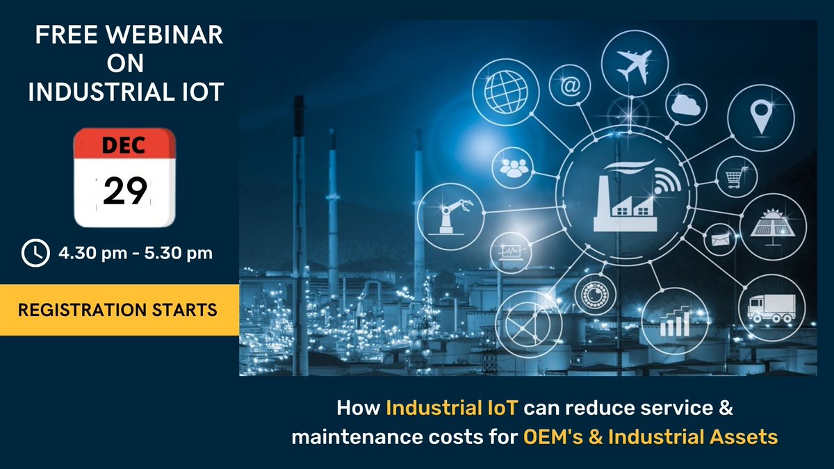 TrinetraTsense's tweet photo. Trinetra T-Sense is hosting "How IIoT can reduce service &amp; maintenance costs for OEMs &amp; Industrial Assets". Would you like to attend?

Register Here: https://t.co/3jhT1uCSUj

#iot #internetofthings #automation #industrial  #iiot #iotplatform #iotdevices #webinar #IndustrialIoT https://t.co/61Yl0nouGu