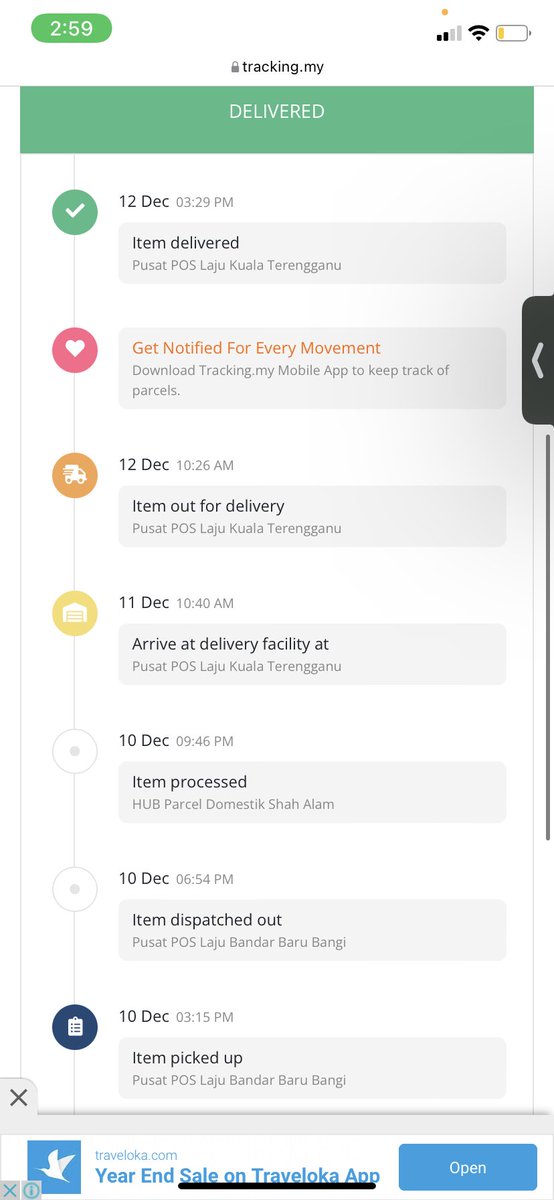 dariusjoo's tweet photo. @pos4you saya pos parcel saya 16hb december no. tracking tunjuk tarikh lain, alamat lain etc??? ENB143444021MY https://t.co/GImXwWIK3R