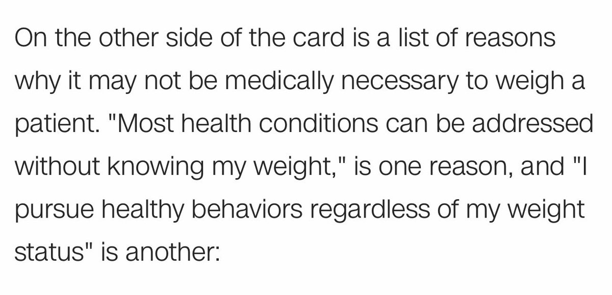 peterboghossian's tweet image. 'Don't Weigh Me' cards aim to reduce stress at the doctor's office 

cnn.com/2021/12/22/hea…