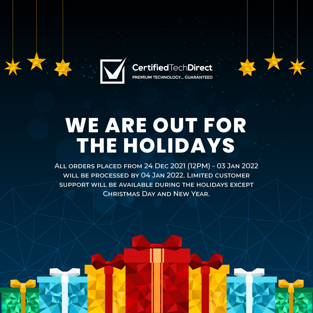 certtechdirect's tweet photo. Happy Holidays! Make sure to place your Christmas orders today! All orders from 24 Dec 2021 (12PM) - 03 Jan 2022 will be processed by 04 Jan 2022. Limited customer support will be available during the holidays except Christmas Day and New Year. https://t.co/evmSnLZi0A