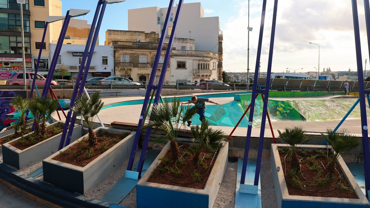 F_Azzopardi's tweet photo. €350k @InfraMalta renovation of #Msida Skatepark, #Malta's most popular #skateboarding &amp; #BMX park. A safer environment for these street sports. Project also tackled water ingress damages in Tal-Qroqq Tunnels beneath the park. @followianborg @MaltaGov https://t.co/PfRDLe3sDO https://t.co/HOpONlUUKT