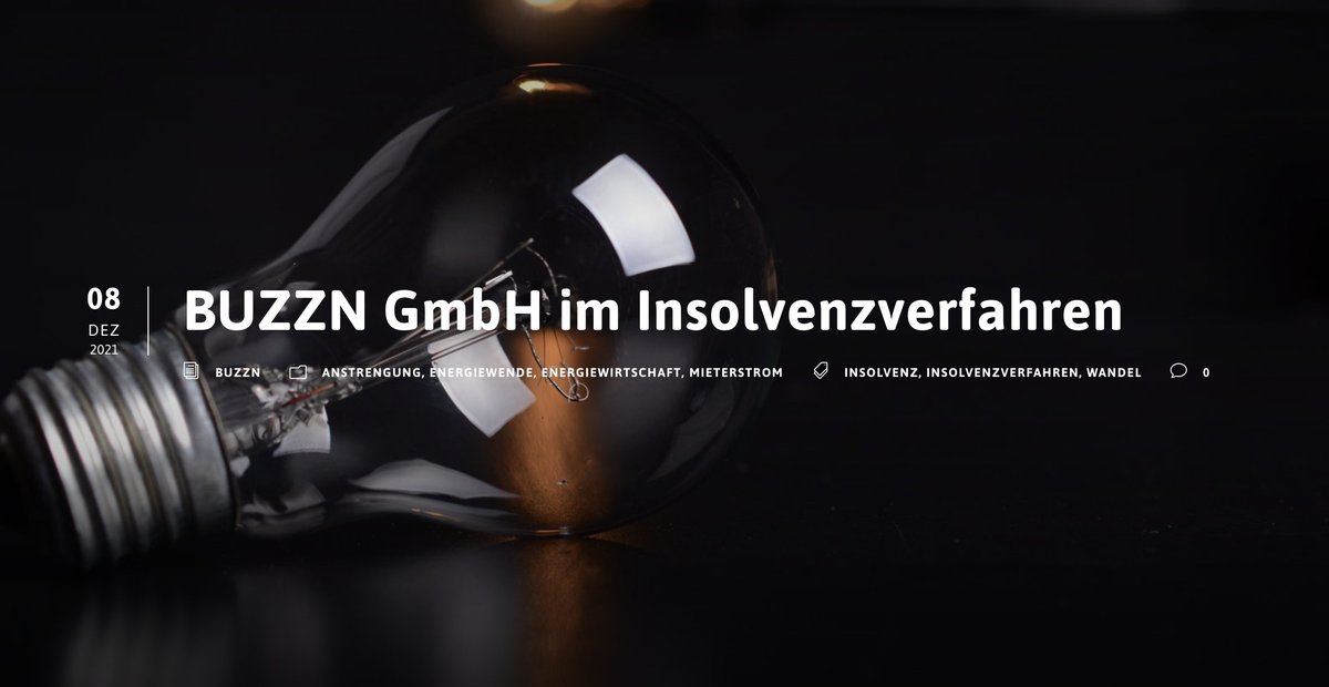 andybaumer's tweet photo. Nummer 7: Auch Energieversorger #Buzzn ist zahlungsunfähig. Bilanzkreisverträge wurden schon vor einigen Wochen gekündigt. Nummer 8 könnten #Stadtwerke Bad Belzig sein. Dort soll Sanierung in Eigenverwaltung kommen. Hier mehr: https://t.co/zI93WE2QRF https://t.co/O81JUuA1h9