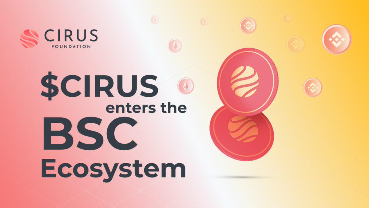 📣  A day before launch CIRUS joins the BSC Ecosystem!

♦️ Bridge $CIRUS from ETH to BSC via MultiChain!
♦️ $CIRUS is now accessible to a large community helping drive adoption of the Ecosystem!
♦️ Future integrations on BSC to come!

Learn more👇
bit.ly/3ehB3wB"