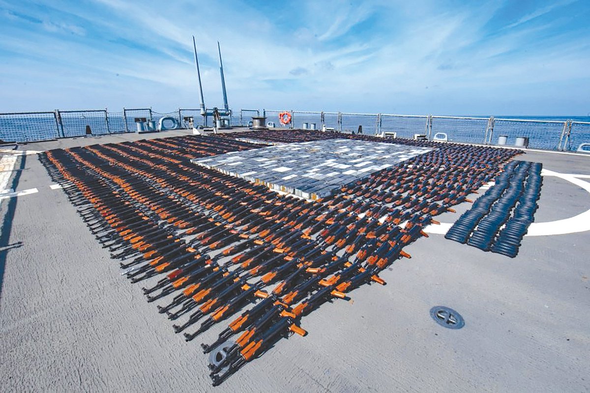 GDNonline's tweet photo. Ships operating under the Bahrain-based Fifth Fleet seized approximately 1,400 AK-47 assault rifles and 226,600 rounds of ammunition from a stateless fishing vessel with links to Iran

https://t.co/sO3A0i5uPm

#Bahrain #Manama https://t.co/9yecPIVpTC