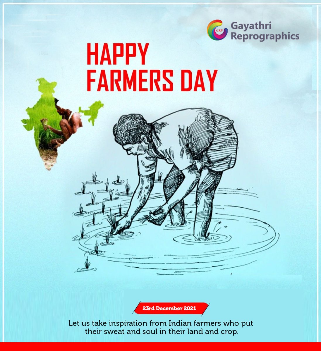 GReprographics's tweet image. HAPPY FARMERS DAY 
Let us take inspiration from Indian farmers who put their sweat and soul into their land and crop.
grprints.co.in