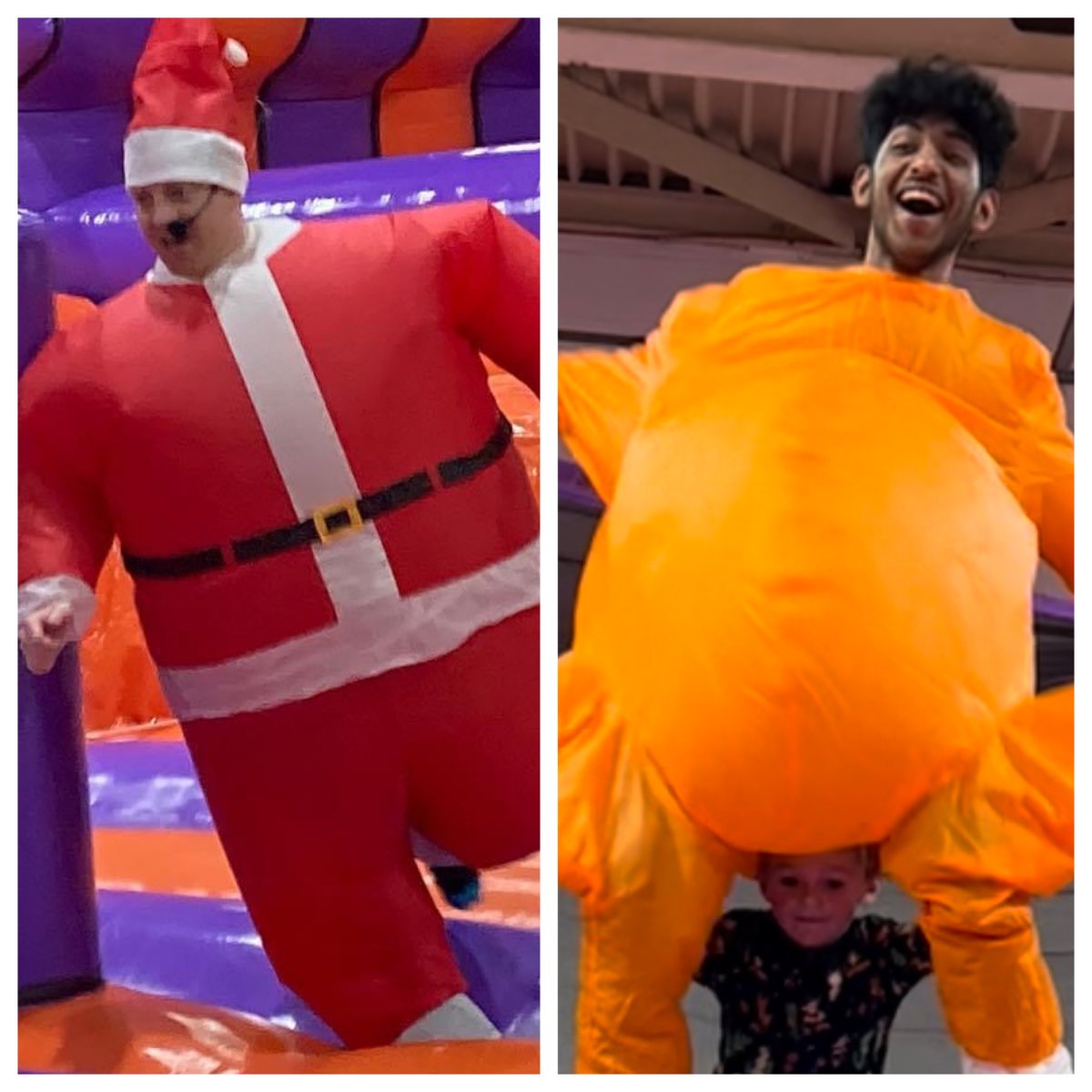 Last day to play with Inflatable Santa &amp; his side kick Terry the Turkey! 🎅🦃 😂💜
