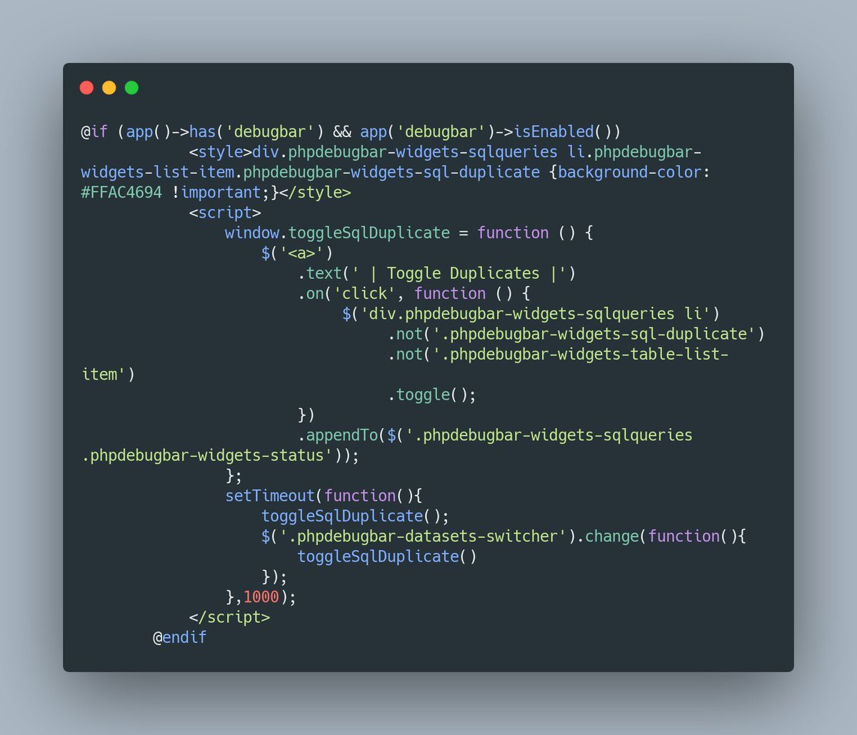 moisis_h's tweet image. Highlight and toggle duplicate queries on #debugbar github.com/barryvdh/larav…