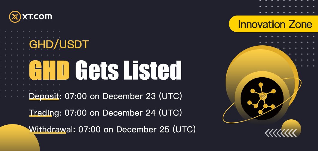 🔥 we are happy to announce that Giftedhands will list on <a href="/XTexchange/">XT Exchange 🚀</a> $GHD   GHD/USDT trading pair🔥

🔹 Deposit: 07: 00 on December 23  (UTC)
🔹Trading: 07: 00 on December 24 (UTC)
🔹Withdrawal: 07: 00 on December 25 (UTC)

Details:👉
xtsupport.zendesk.com/hc/en-us/artic…  #giftedhands #BSC