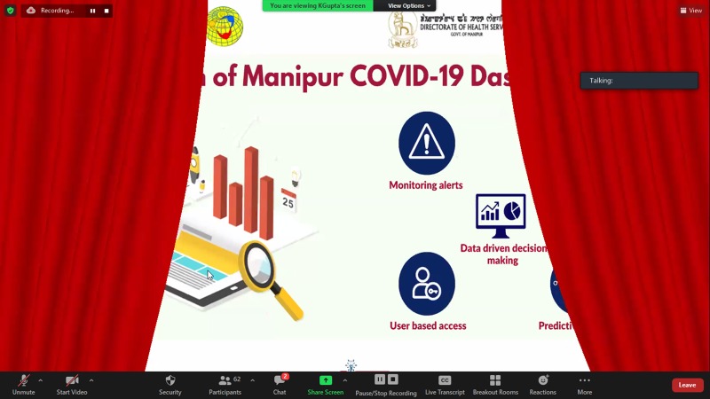 NISHTHA_CPHC's tweet photo. V. Vumlunmang, IAS Additional Chief Secretary, #Manipur officially launches #COVID19 Dashboard, developed with support from @USAID_NISHTHA 
@health_manipur https://t.co/d3EdZrTiKQ