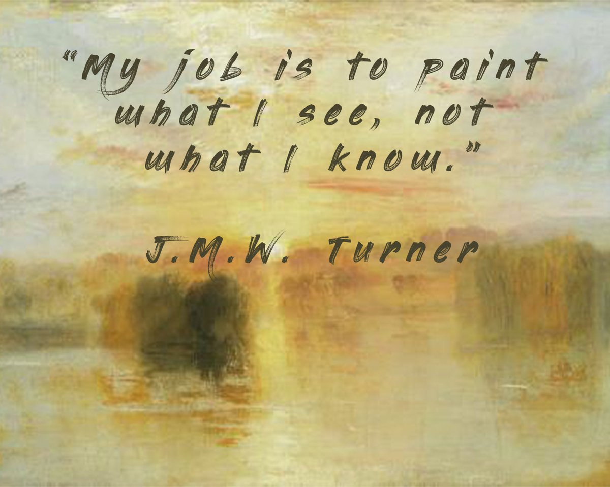 An all too often reminder to the representational artists. Today's quote by J.M.W. Turner is set against a backdrop of a painting of Petworth Park, and specifically the Upper Pond by the artist himself.

#artquote #inspiration #jmwturner #petworthhouse  #petworthuk