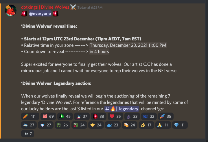 DivineWolves_'s tweet photo. REVEAL TIME! We will start seeing our wolves breach the wilderness tonight! Also consequently beginning our Legendary 'Divine Wolf' auction following the reveal. Which one do you believe will be first? Post below 👀 https://t.co/d3LImh8CTs