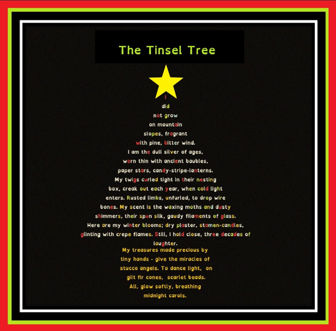 Here's another little Christmas tree poem just to add a little festive cheer 
#Christmas2021 #Christmaspoems
#ChristmasTree
©Sue Hardy-Dawson