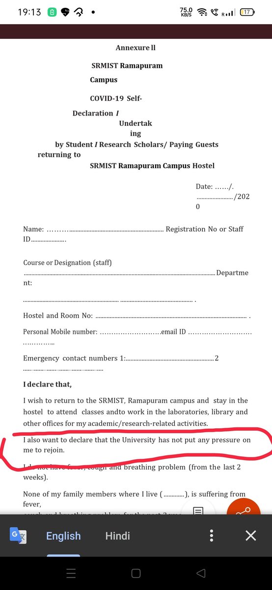 Pranav72707839's tweet photo. #SRM_ForcingOfflineClasses With 300+ cases across country, SRM is forcing all 30k students to join together, and will leave us to die if something happens to us far away from home.
#covid_in_SRM
#SRM_ForcingOfflineClasses
#SRM_Causing3rdWave @news7tamil https://t.co/4XGpQSf3nJ
