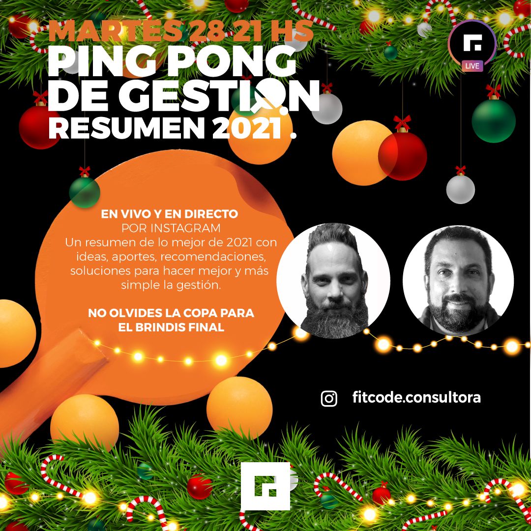 MercadoFitness's tweet photo. @FITCODE PING PONG DE GESTIÓN
EDICION CIERRE 2021 [ EN VIVO ]

🧑‍🏫 HOSTS: @nwconsultor @julianrud
📅 DIA: MARTES 28 DIC
⌚ HORARIO: 21 Hs ARG🇦🇷 // 18 Hs MX🇲🇽
📍 IG LIVE https://t.co/25s7QvphLk

EN VIVO Y EN DIRECTO 
No olvides la copa para el brindis 🥂 final https://t.co/7qD1SpFnrI