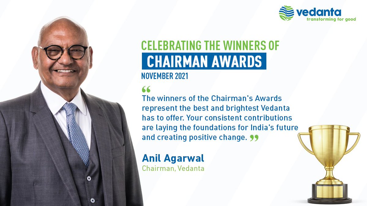 Vedanta_Group's tweet photo. The Chairman Awards in the month of November rewarded exceptional contributions by leaders from across the organisation, in categories ranging from ESG to operations & finance. Chairman @AnilAgarwal_Ved congratulated & interacted with all the award winners. #TransformingWorkforce https://t.co/2fgi287rAe