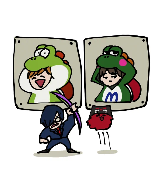 1試合目も2試合目もかわいそうな図になる2匹 