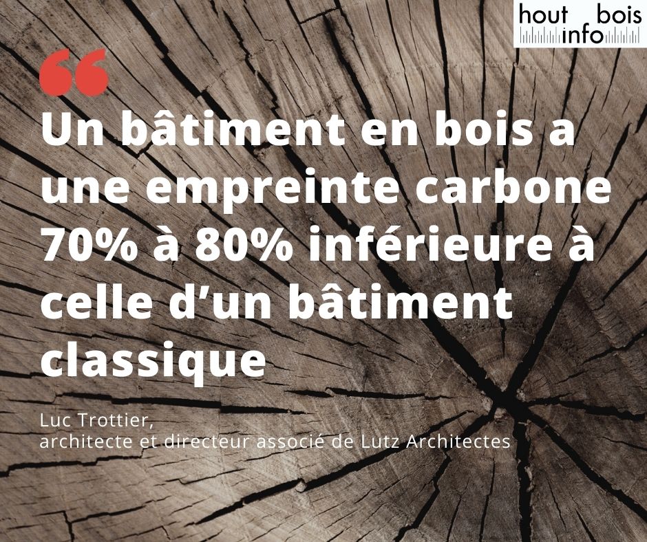 "Un bâtiment en bois a une empreinte carbone 70% à 80% inférieure à celle d’un bâtiment classique", selon Luc Trottier, de Lutz Architectes et co-auteur d’une analyse environnementale sur l’utilisation du #bois dans le bâtiment. genie.ch/articles/h/un-… #construction #architecte