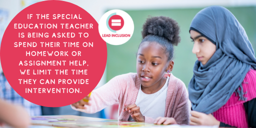 leeannjung's tweet photo. ⚠️ If the special education teacher is being asked to spend their time on homework or assignment help, we limit the time they can provide intervention. #coteaching requires coplanning #LeadInclusion #udlchat #spedchat https://t.co/vzlPXDYtz2