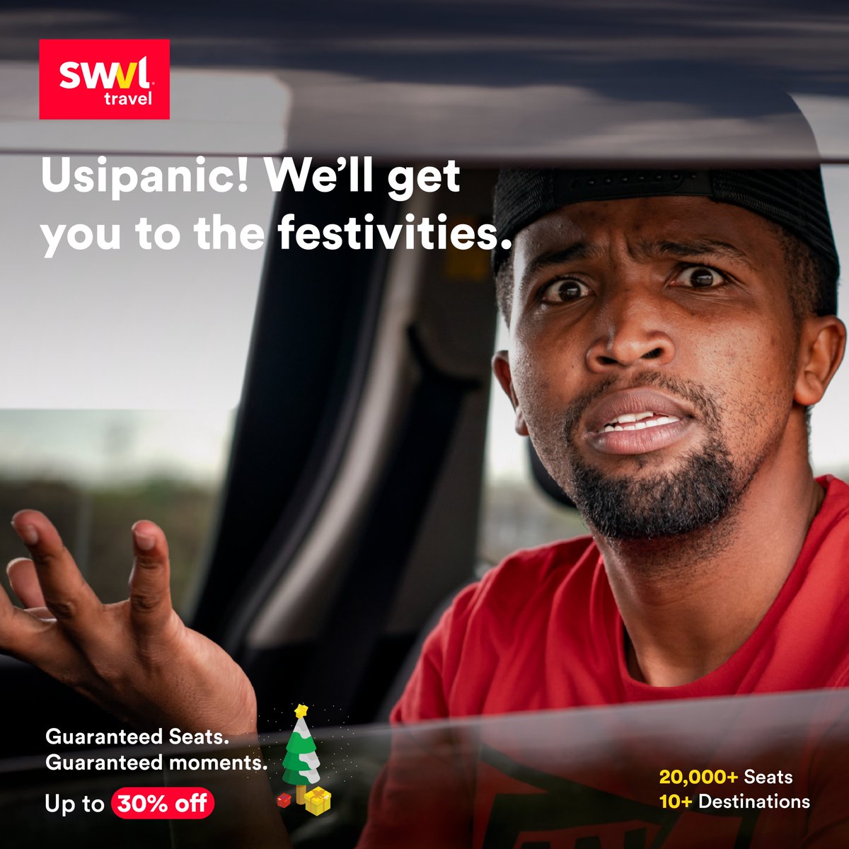 SwvlKenya's tweet photo. Bado unawonder how you’ll travel this festive season so you don’t miss out an all the great moments to share? Usipanic, just book your travel ride and get guaranteed seats at up to 30% off to over 10 travel destinations! #ItsOnlyLogical #GuaranteedSeatsNaMoments https://t.co/3WH5MOc567