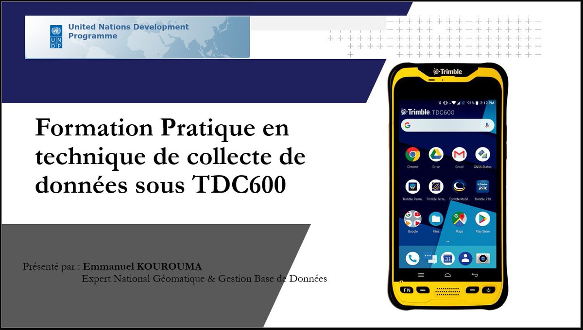 EmmanuelKOUROU2's tweet photo. Dans le cadre d'appuyer les Projets @peged_pnud , une formation s'est tenu en Novembre dernier avec @Trimble #TDC600 #QIGS / #ArcGIS Survey123
Ceci afin d’outiller l’UGP, les responsables des zones, l’OGPR et les OSC en technique de collecte de données GPS sous TDC600 @PNUDGuinee https://t.co/QOwS1tyCCN
