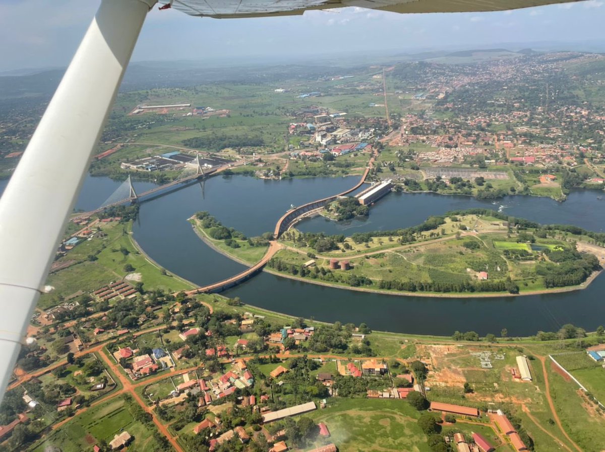 Aerial view of Uganda’s oldest hydropower station opened by Her Majesty Queen Elizabeth II in 1954, 180MW Nalubaale Hydropower Station. 📸: @AshabaFaridah