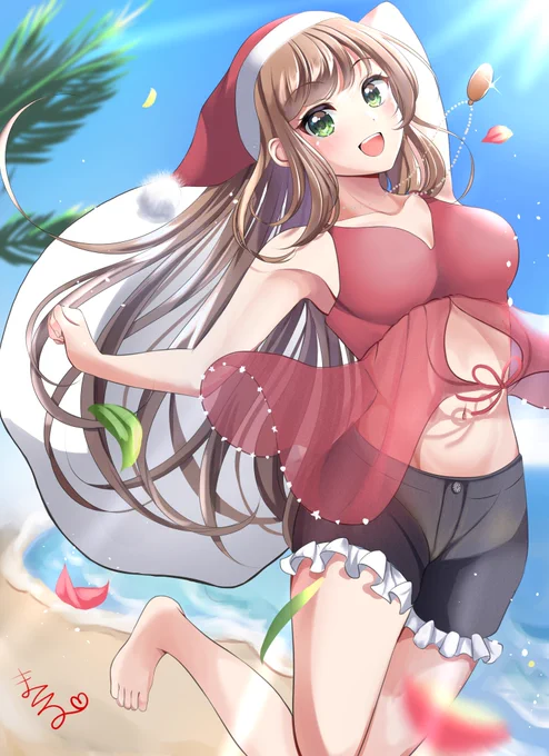 南の島のサンタクロース🎅🌺
#クリスマスイラスト展示会2021 
