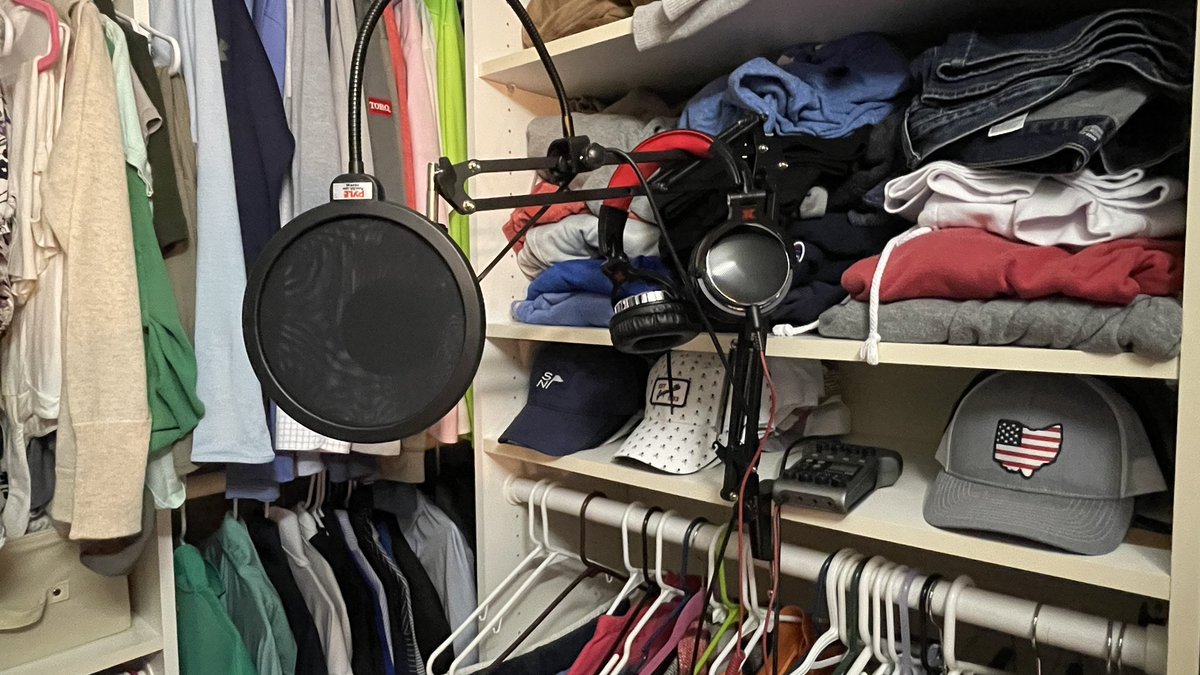 brianjlaurent's tweet photo. In the recording studio (aka my closet) laying down some audio for the #SuperintendentNetwork intro video this morning. Getting closer! https://t.co/Nd27xRIUms
