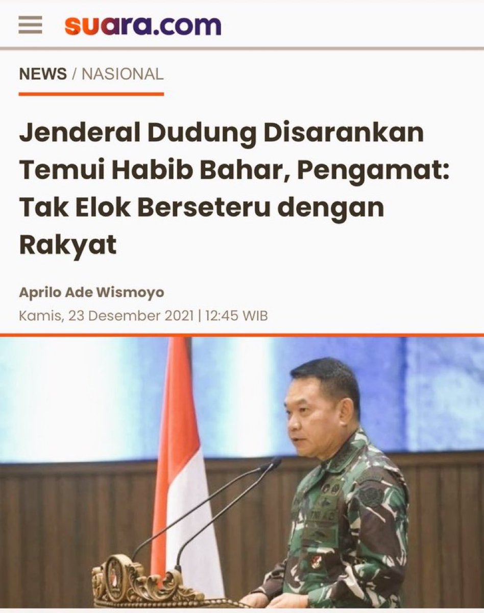 RD_4WR1212's tweet photo. KASAD tidak pernah berseteru dgn rakyat apalagi dgn Ulama.
KASAD hanya mengamankan NKRI dari para Provokator bertopeng Agama pemecah belah bangsa...!!! https://t.co/WrelGP4tqn
