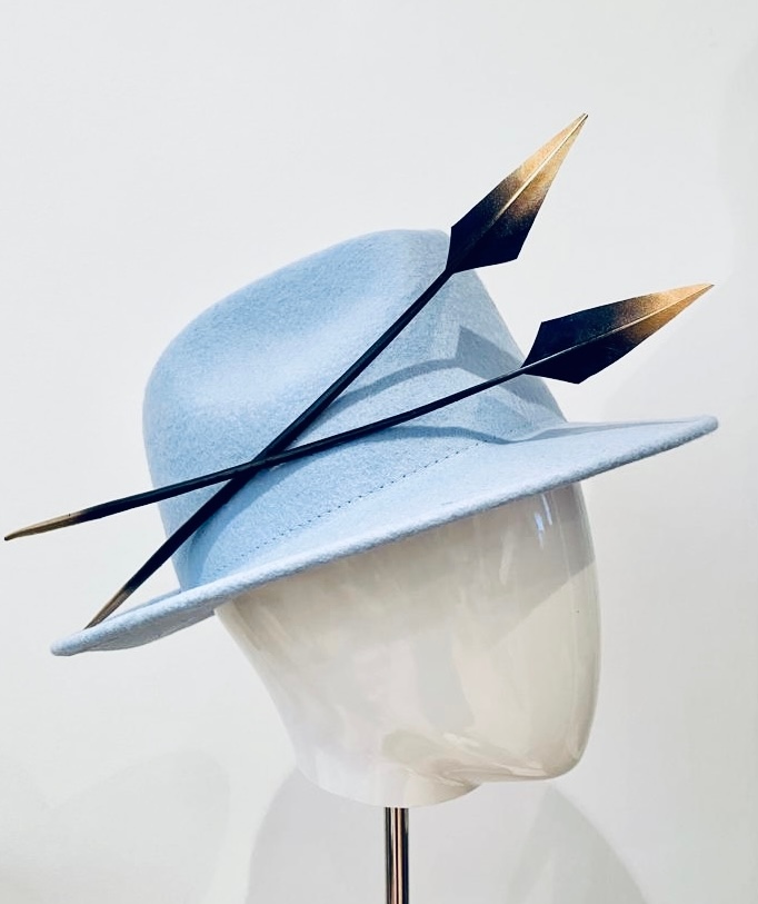 BundleMacLaren's tweet photo. Ice blue Tabitha - perfect gift on her way to a lucky client's other half 
 #tophusbandgifting
#bespokegift
#bespokehat
#bespokehats 
#londonmillinery
#londonhats
#ascothat
#ascothats 
#facemasks
#statementhats
#racingfashion 
#racinghats 
#cheltenhamfestival
#cheltenhamhats https://t.co/wzTPD5dYsK