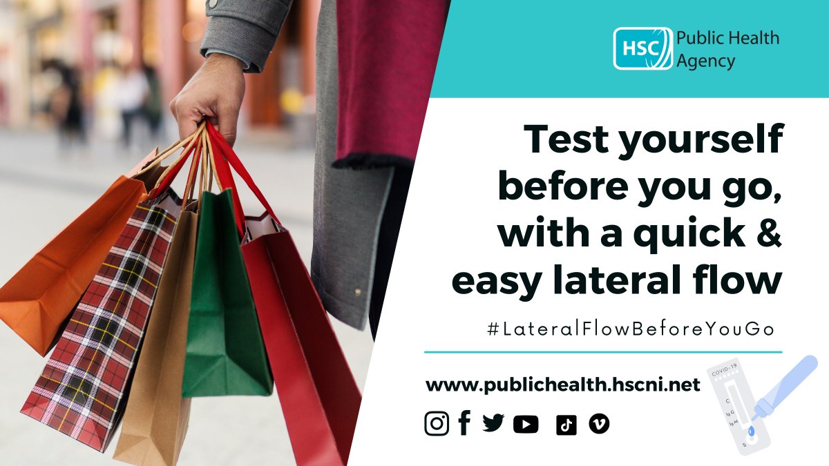 publichealthni's tweet photo. If you're heading out and about, help keep everyone safe by taking a quick and easy lateral flow test before you go.
Around one third of us can have COVID-19 but have no symptoms - a free lateral flow test can detect this and help prevent onward spread.
#LateralFlowBeforeYouGo https://t.co/vdo8EHPRpX