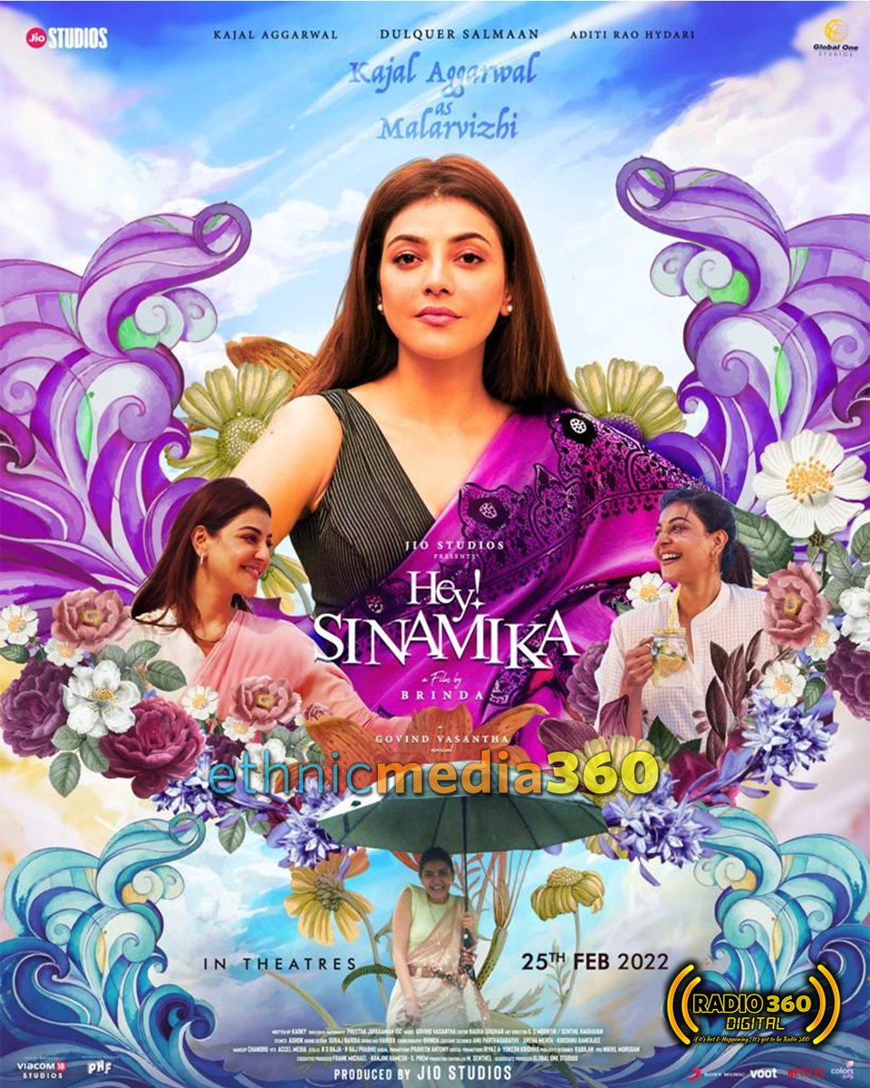 1st look of <a href="/aditiraohydari/">Aditi Rao Hydari</a> &amp; KajalAggarwal  from #HeySinamika is Out! In theatres from 25 Feb,2022.   <a href="/dulQuer/">Dulquer Salmaan</a> <a href="/jiostudios/">Jio Studios</a> <a href="/justvoot/">Voot</a> <a href="/globalonestudio/">Global One Studios</a> <a href="/sonymusicindia/">Sony Music India</a> <a href="/SonyMusicSouth/">Sony Music South India</a> <a href="/BrindhaGopal1/">Brindha Gopal</a> <a href="/NetflixIndia/">Netflix India</a> <a href="/Viacom18Studios/">Viacom18 Studios</a> <a href="/onlynikil/">Nikil Murukan</a> <a href="/PharsFilm/">Phars Film Co LLC</a> @CtcMediaboy #GovindVasantha