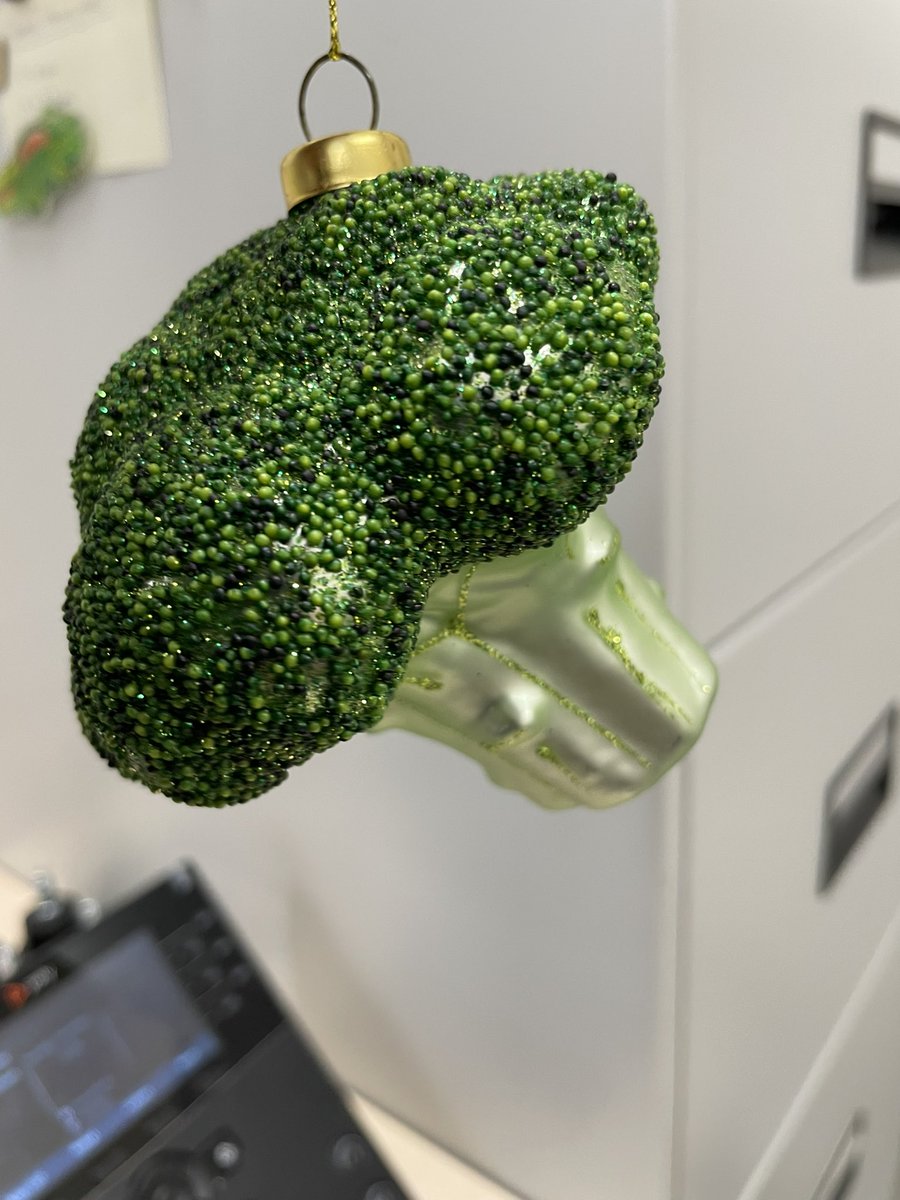 sally_vegan's tweet photo. The most appropriate Christmas tree bauble I’ve been given 🥦

#Vegan #Christmas https://t.co/BHRsUQz5DV